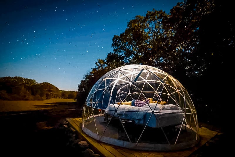 Unique dome house rental in the middle of nature in New England