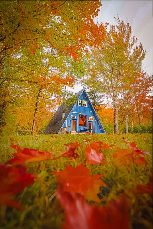 This A-Frame cabin rental in VT is among the coolest stays in New England.