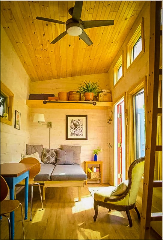 Rustic wooden furnishings at one of the top cottage rentals in New England