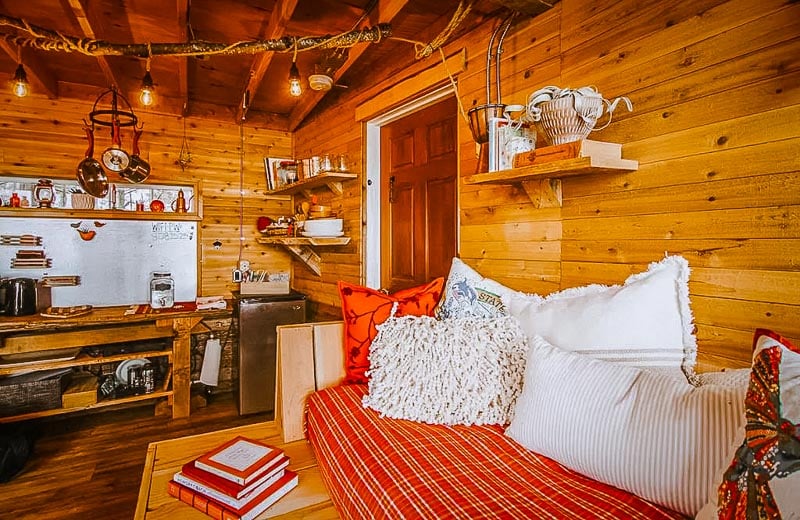 Cozy rustic touches inside the rental