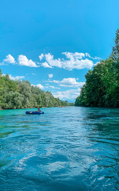 A beautiful day on the Aare River near Bern.