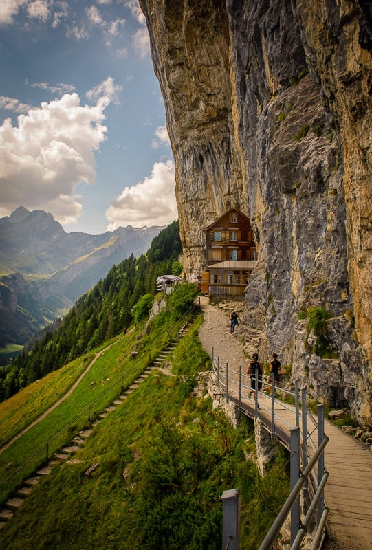 Located in the Appenzell region, the Berggasthaus Aescher is one of the top places to see in Switzerland.