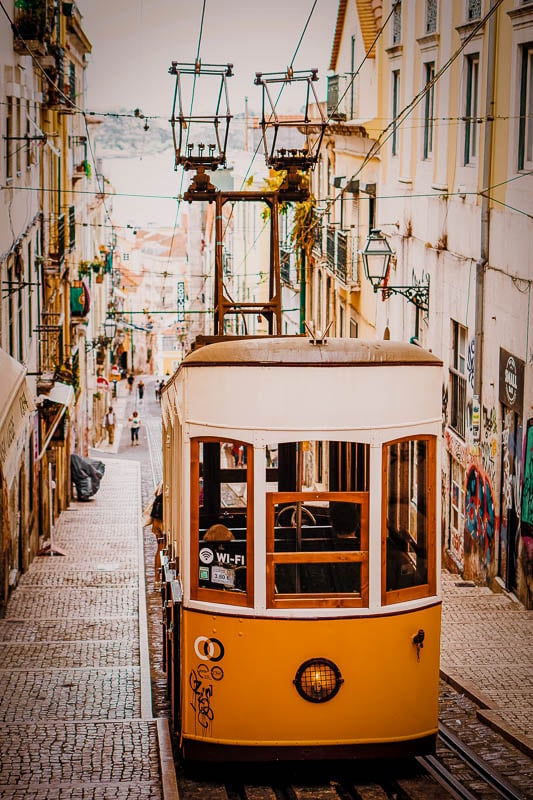 The Ascensor da Bica is an iconic sight in Lisbon.