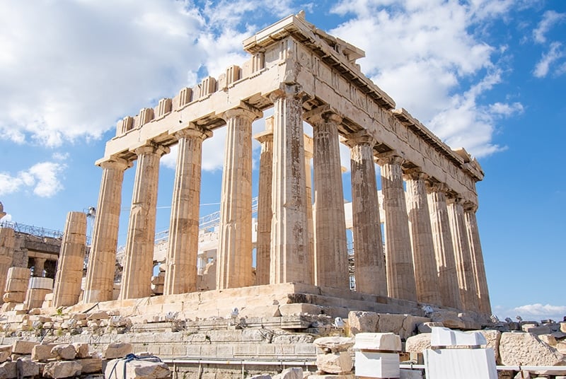 The Parthenon is one of the top sights in Athens, one of the cheapest places to visit in Europe.