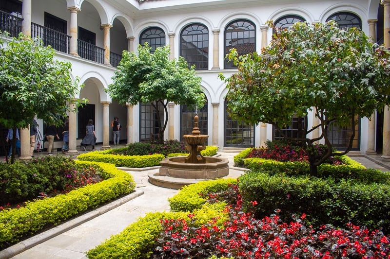 Inside the Botero Museum, you’ll find this garden that looks like it belongs in a palace. 