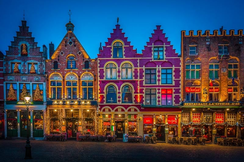 Beautiful Bruges at night.