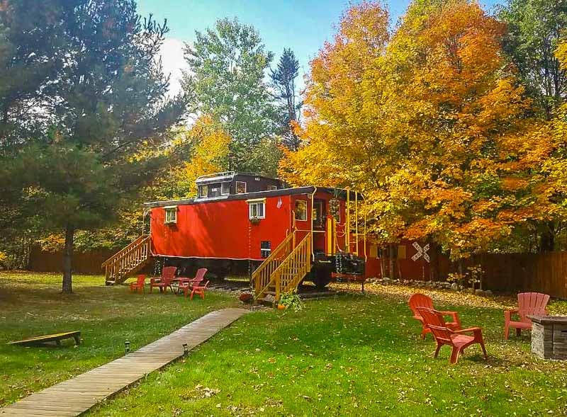 This caboose, or train, is one of the most scenic accommodations in New Hampshire.