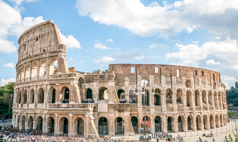 The Colosseum is a grand architectural feat in the heart of Rome.