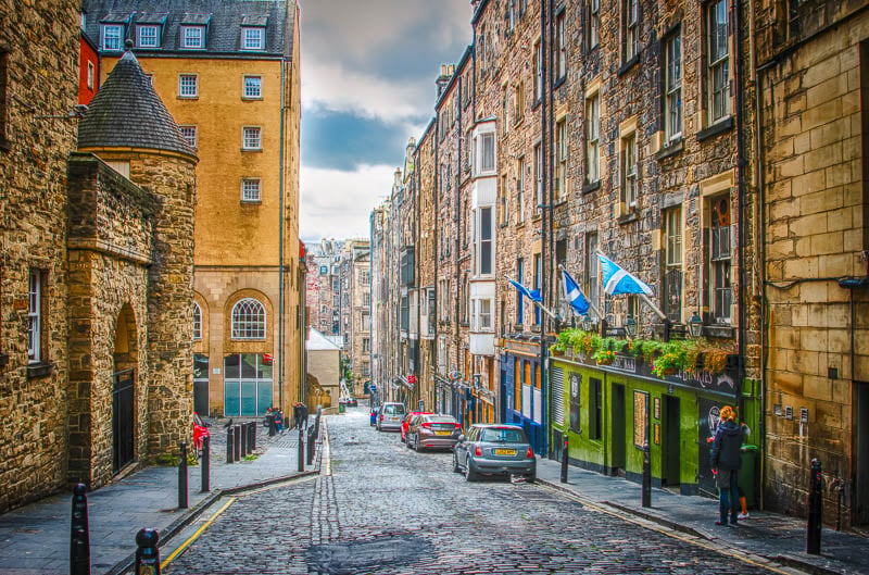 It's hard to resist Edinburgh's quaint cobblestone streets.