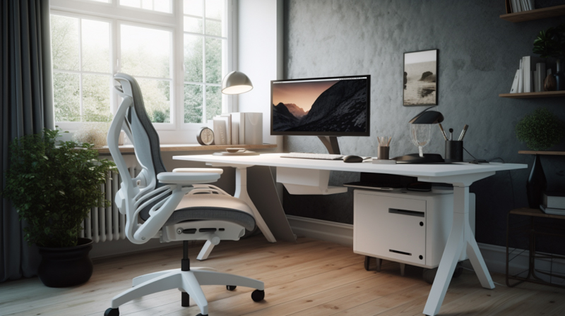 Ergonomic workspace with comfy chair