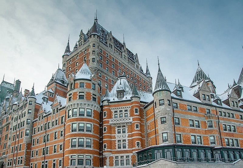 The Fairmont Le Château Frontenac in Quebec City. As this hotel is pretty expensive, staying here is not how to travel cheap.