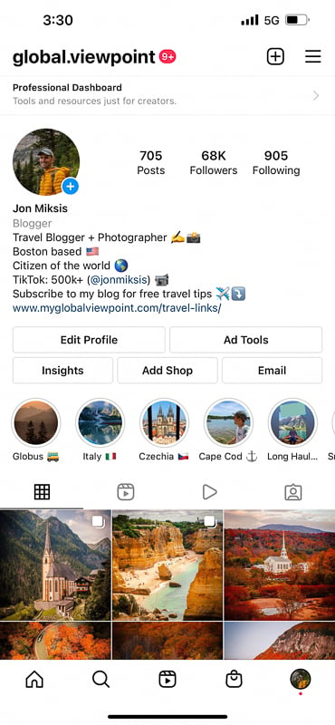 Use Instagram to promote and jump start your travel blog. This is one of the top travel blogging tips out there.