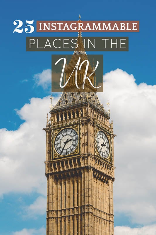 Instagrammable places in the UK pinterest image pin