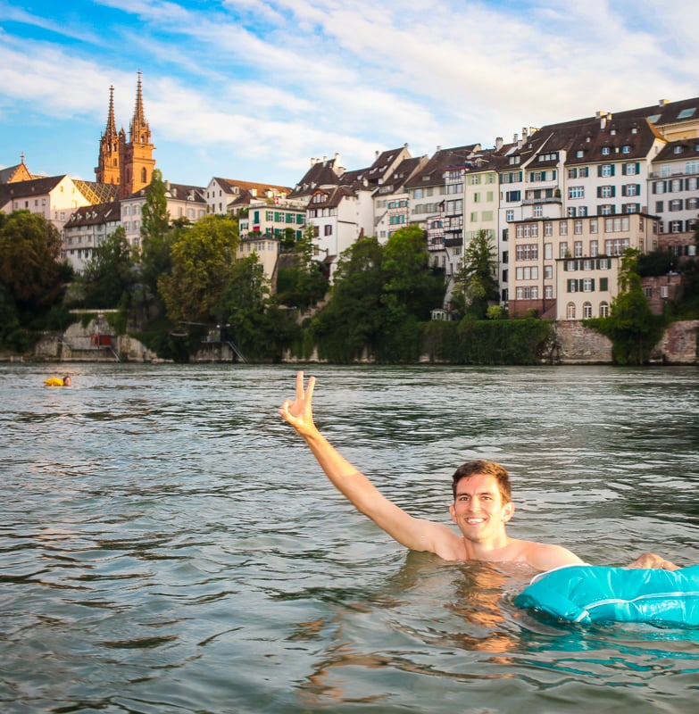 As you can tell by my facial expression, swimming in the Rhine was one of my favorite weekend activities in Basel.