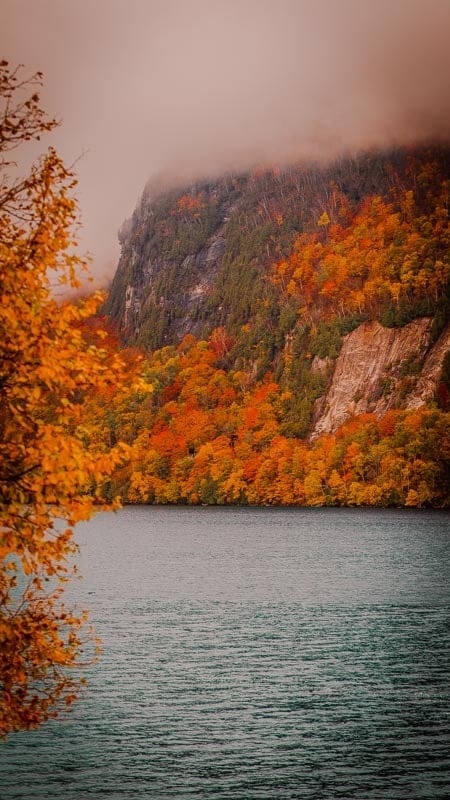 Lake Willoughby comes alive during the fall foliage season.