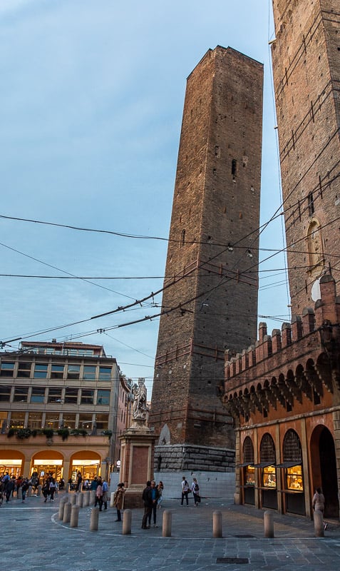 Bologna has 22 medieval towers. This one is more tilted than the Leaning Tower of Pisa.