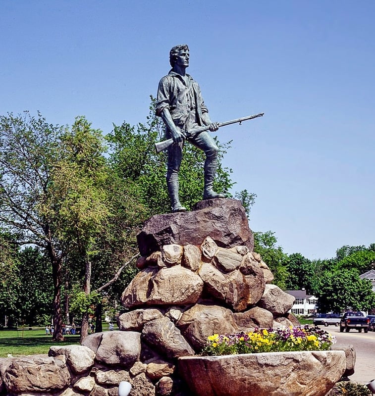 Lexington Minuteman Statue in the Battle Green