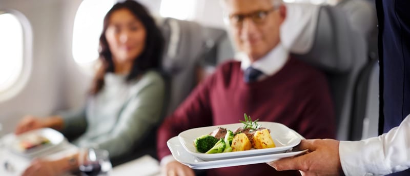In their premium cabins, Lufthansa takes pride in serving the best German wine and food.