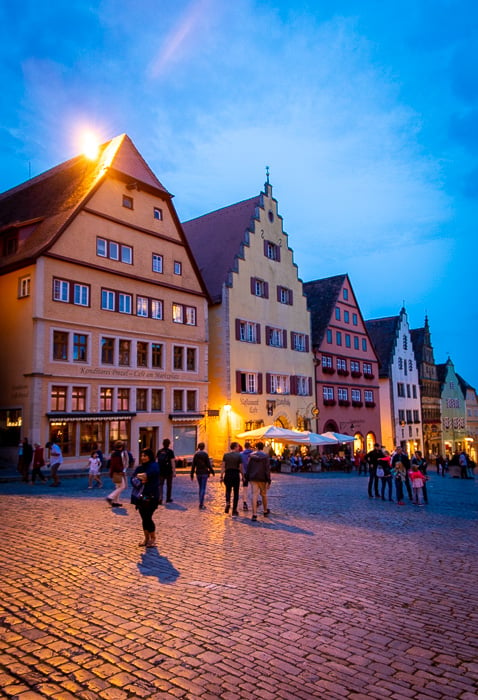 Rothenburg ob der Tauber is also picture-worthy at night.