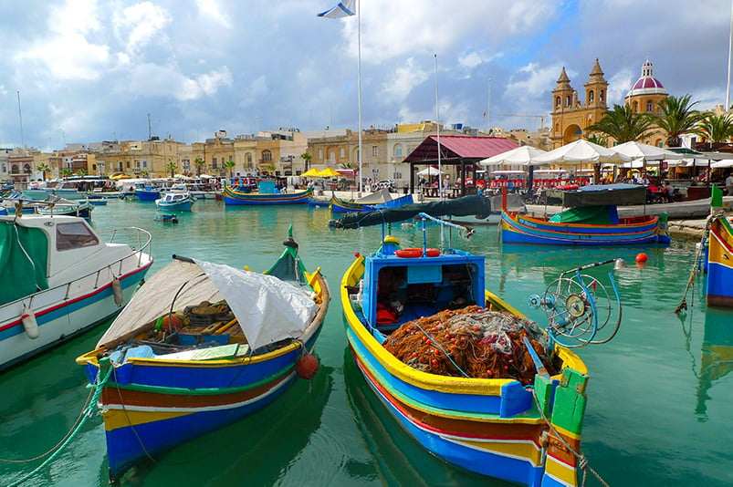 Marsaxlokk is one of the most colorful villages and one of the top Malta Instagram spots.