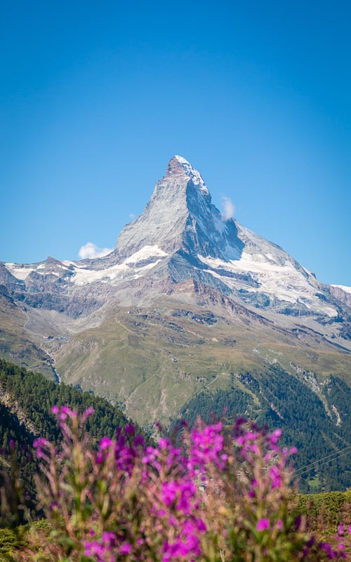 The Matterhorn is amazing on its own, but it helps using a prop in the foreground to make the view even more spectacular.