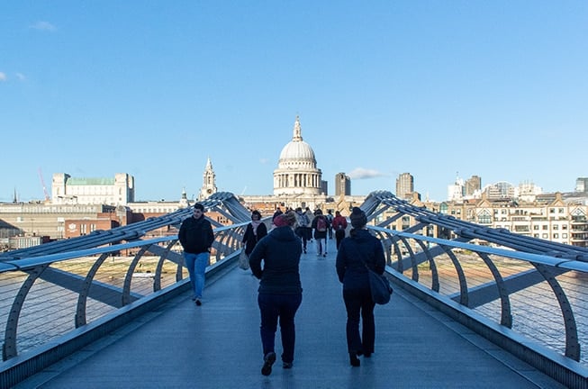 Millennium Bridge in London is one of the best photo spots in the UK.