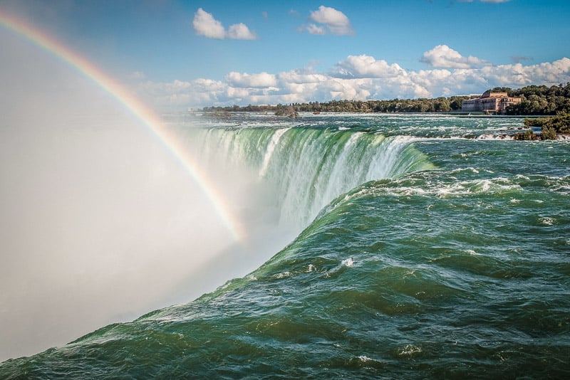 Rainbows are frequently sighted at Niagara Falls.
