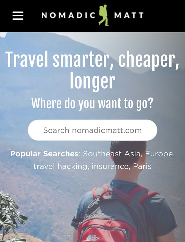 Nomadic Matt is one of the most famous travel bloggers.