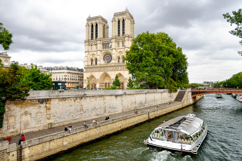 Notre-Dame Cathedral from the River Seine, Paris. It's one of the top UNESCO World Heritage Sites.