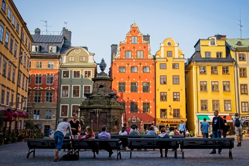 Stockholm's Old Town is super vibrant and colorful
