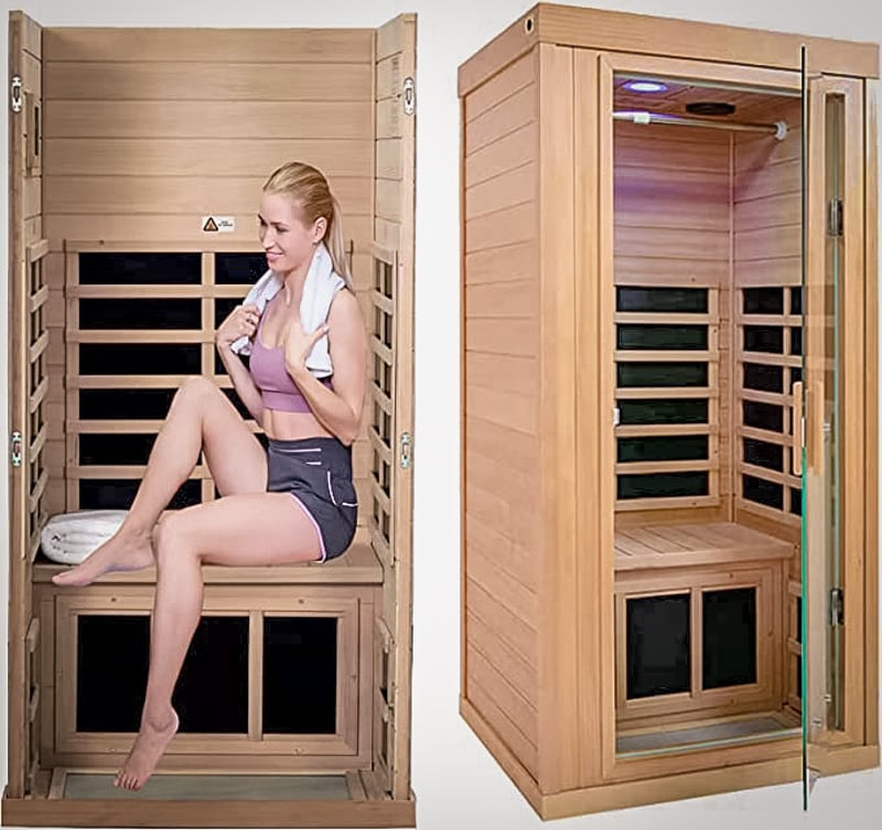A far infrared sauna for personal use at home