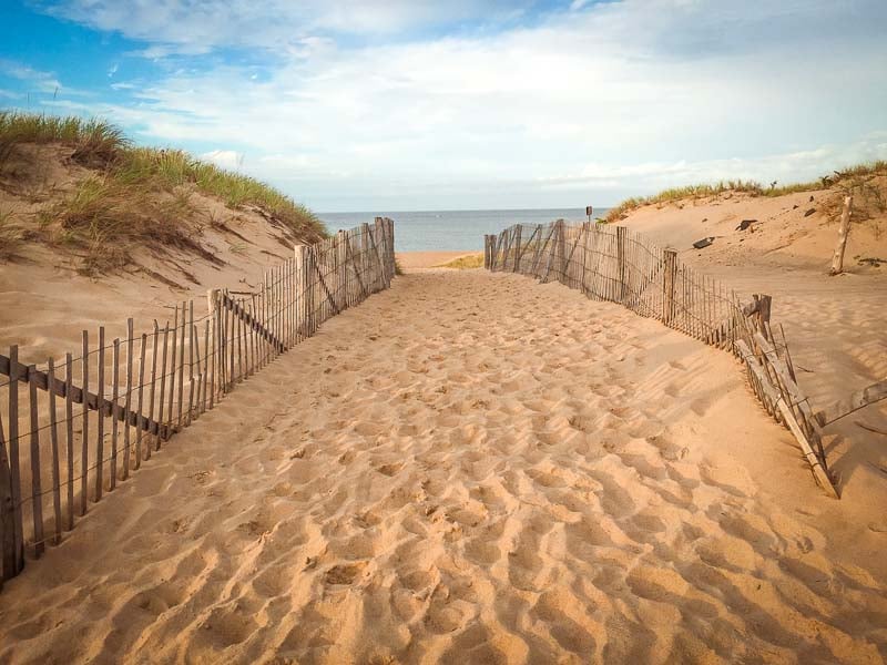 A beach in Provincetown, also known as P-Town. It's an awesome place for a New England road trip itinerary.