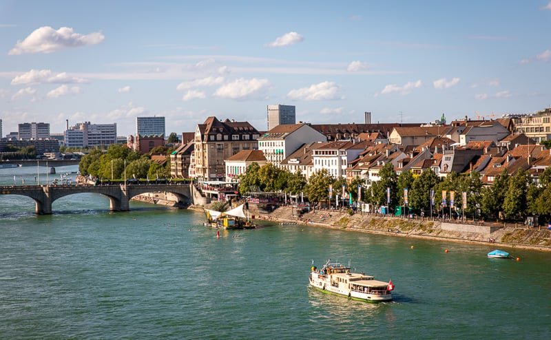 The Pfalz offers a unique vantage point of Altstadt Kleinbasel and the river that runs along it.