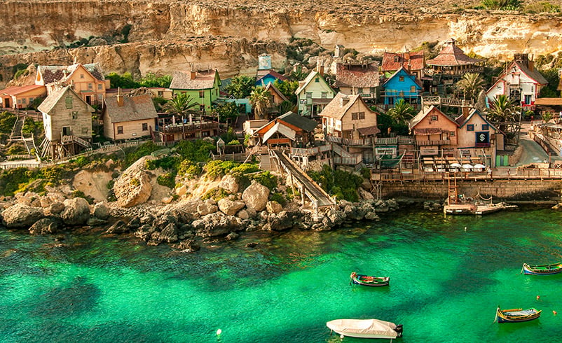Popeye Village is a seaside village built for cinematic purposes. It's among the top Malta Instagram spots.