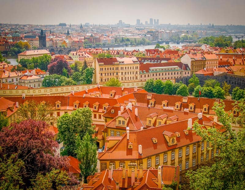 Prague's colorful skyline, which is among the top places to travel with friends.