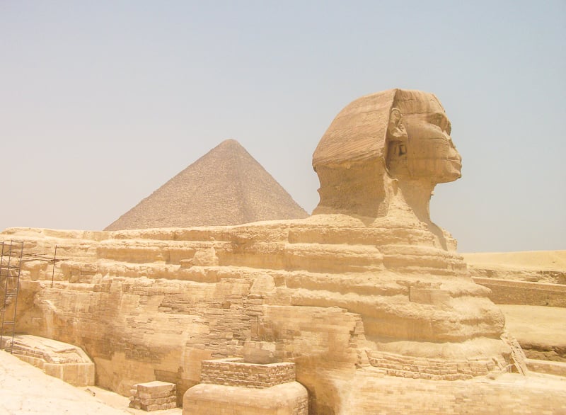 The Great Sphinx of Giza lies alongside the Great Pyramids of Egypt, which is one of the top UNESCO World Heritage SItes.