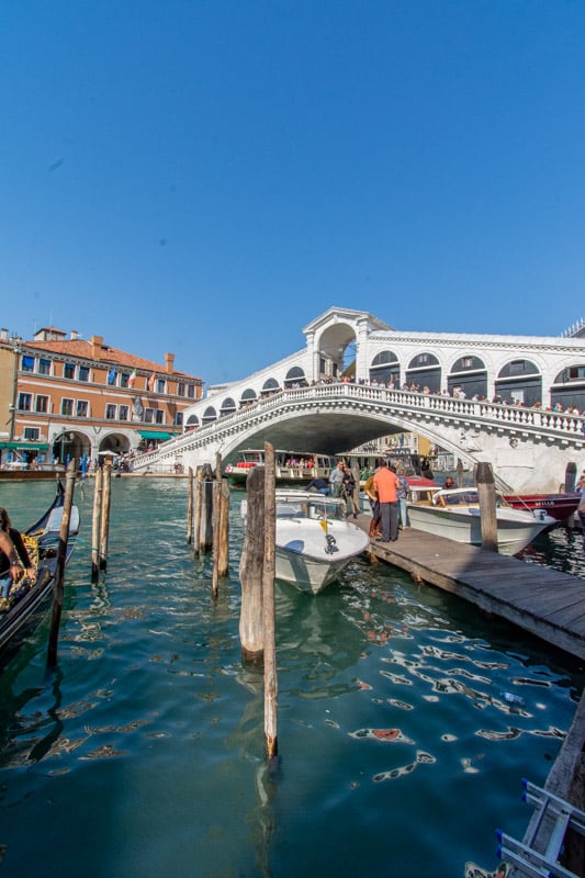 Rialto Bridge in Venice, Italy on a day trip from Bologna