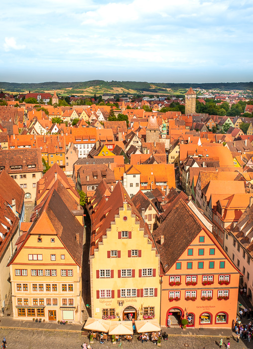 The Rathaus has a viewing platform with incredible views of Rothenburg ob der Tauber, perfect for taking photos.