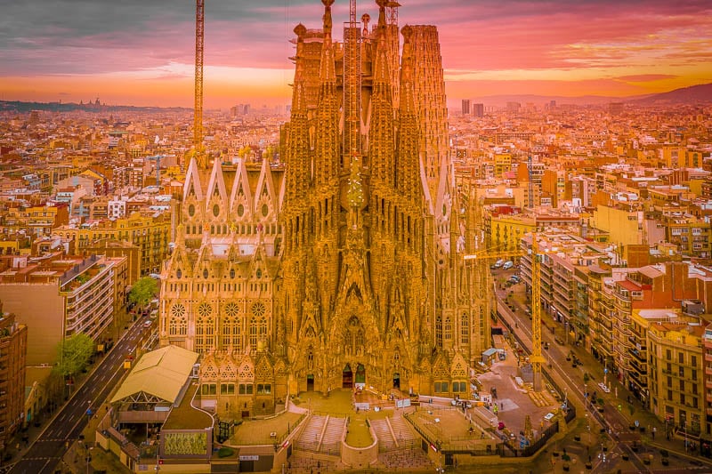 The Sagrada Familia dominates Barcelona's skyline.