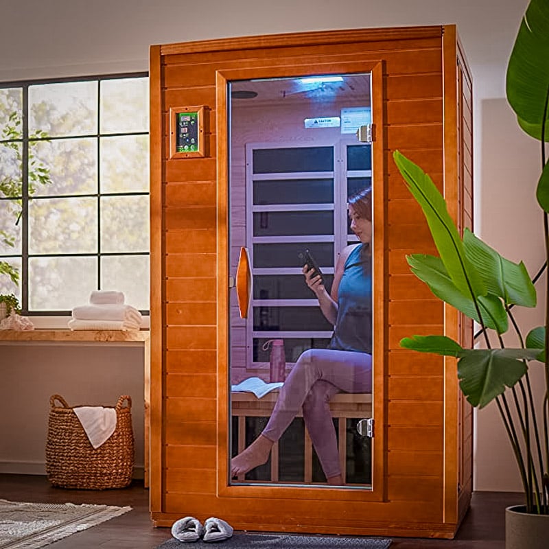 Plenty of space inside this IR sauna