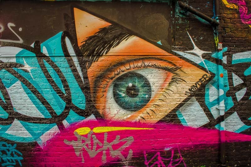 Shoreditch street art in London, England.
