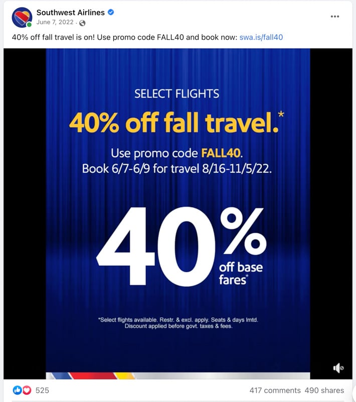 By following airlines on social media, you'll be the first to hear about flight deals and sales