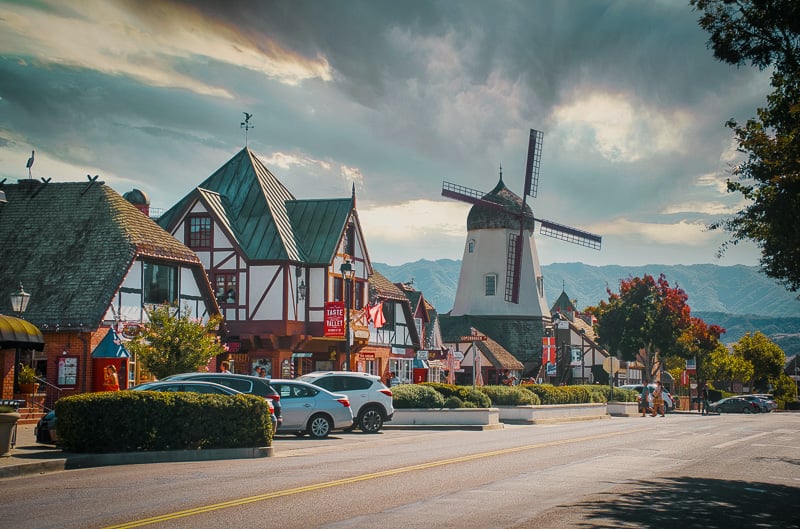Solvang's iconic windmill and Dutch architecture makes this one of the top US vacation spots.