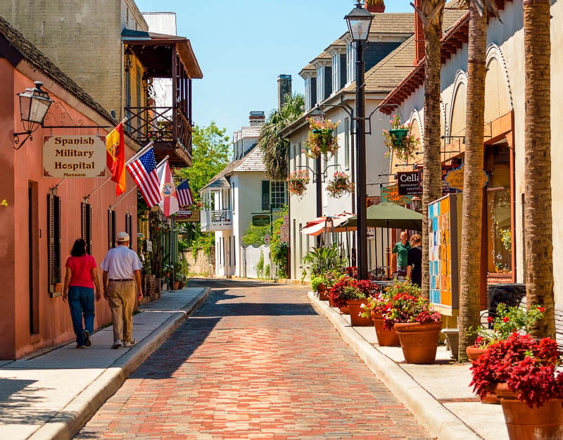 Aviles Street in St. Augustine is the oldest street in the USA. It's among the best hidden gem vacation spots on the east coast.
