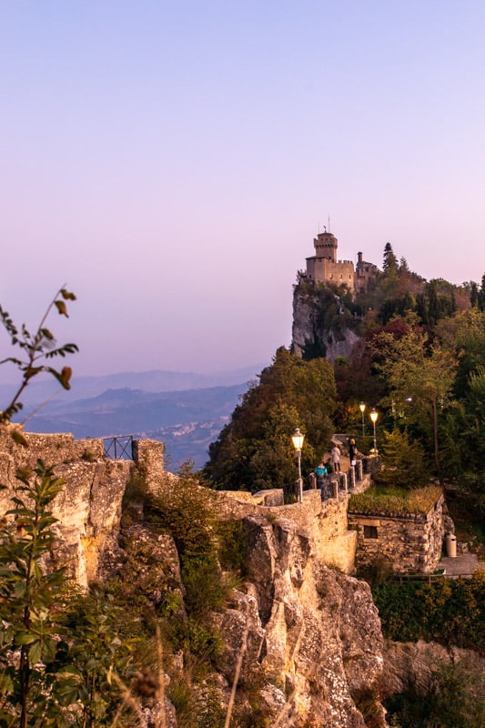 San Marino at Sunset, one of the best day trips from Bologna in Emilia Romagna