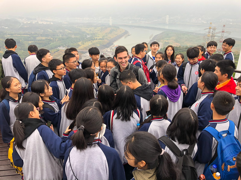 I met many Chinese students during my visit to the Three Gorges Dam