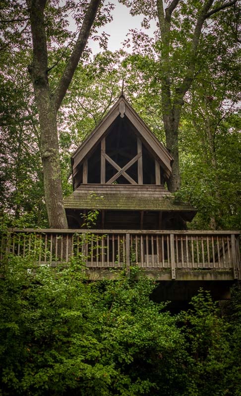 A Norwegian-inspired treehouse at the Heritage Museums & Gardens.