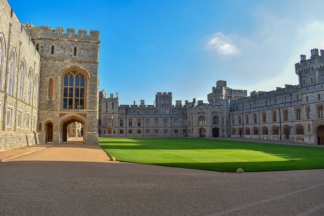 The Quadrangle courtyard inside Windsor Castle. It's one of the best photo spots in the UK.