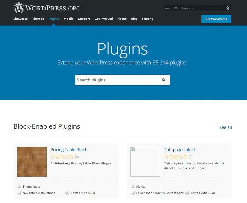 Wordpress plugin depository